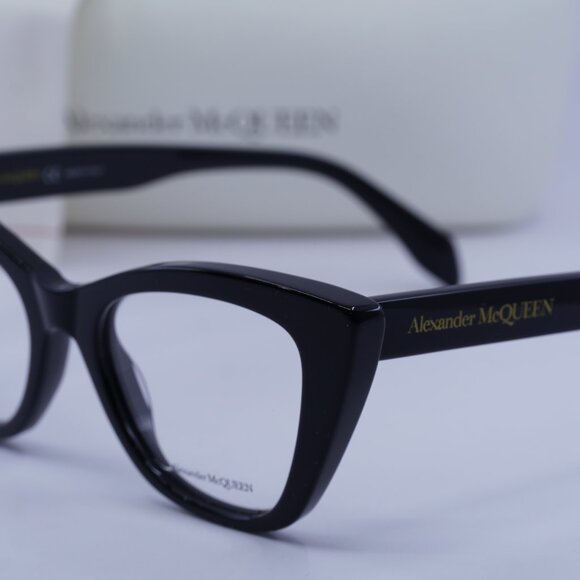 Alexander McQueen AM0305O 001 Cat Eye Eyeglasses 50mm - Black - Picture 2 of 11